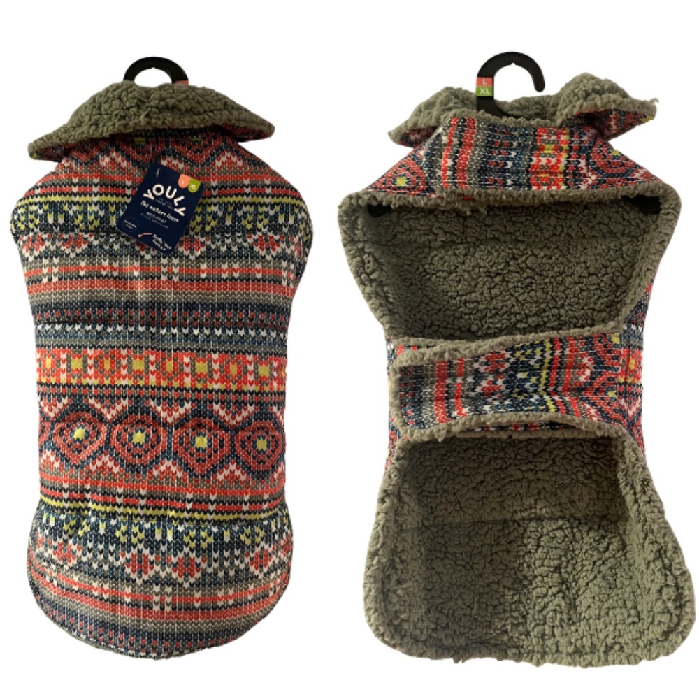 YOULY Olive Reversible Cozy Dog Puffer Jacket